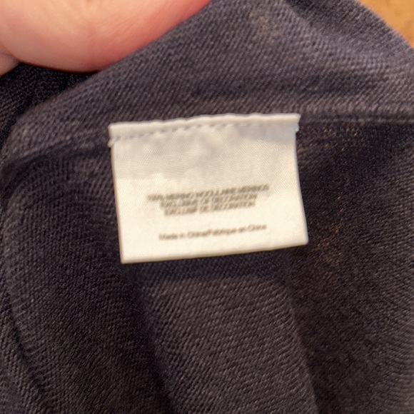 TORY BURCH sz S 100% navy wool FLAWS w/ gold bead adornments - damaged condition - Picture 6 of 8